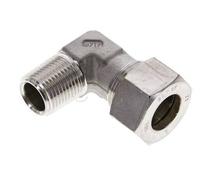 Raccord à compression coudé à 90 degrés en acier inoxydable 1/2'' NPT mâle x 18L 315 Bar DIN 2353