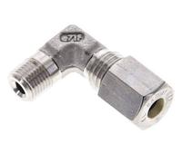 Raccord à compression coudé à 90 degrés en acier inoxydable 1/8'' NPT mâle x 6L 315 Bar DIN 2353
