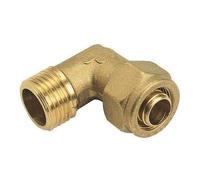 SOMATHERM FOR YOU, Coude à compression mâle 26/34 pour tube PER Ø25 - Raccord fiable et facile à installer - Pression max 10 bars - Température d'utilisation de 5°C à 90°C - Jaune