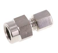 Raccord à compression droit 6L & G1/4'' en acier inoxydable avec filetage femelle pour manomètres 315 bar ISO 8434-1