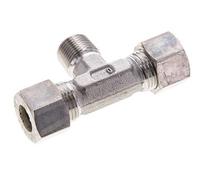 Raccord à compression en T en acier inoxydable 12L et R3/8'' avec filetage mâle 315 bar ISO 8434-1