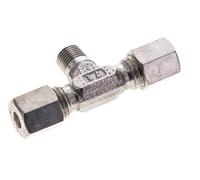 Raccord à compression en T en acier inoxydable 6L et M10x1 (con) avec filetage mâle 315 bar ISO 8434-1