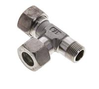 Raccord à compression en Te à angle droit en acier inoxydable 18L & R1/2'' avec filetage mâle 315 bar ISO 8434-1