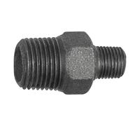 Raccord à double filetage 245, rouge, R 1 1/2 A, R 1 A, R 1 A, fonte noire, température de fonctionnement : -20 °C à 300 °C, ISO 7-1