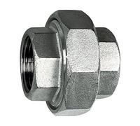 Raccord à double filetage amovible, joint plat G 2 i., SW1 90, SW2 68, pression de travail max. 10 bar, acier inoxydable 1.4408.