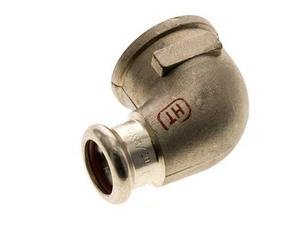 Raccord à sertir coude 90deg - 15mm Femelle & Rp 3/4'' Femelle - Alliage de cuivre