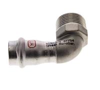 Raccord à sertir coude 90deg - 18mm Femelle & R 3/4'' Mâle - Acier inoxydable