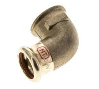 Raccord à sertir coude 90deg - 18mm Femelle & Rp 1/2'' Femelle - Alliage de cuivre