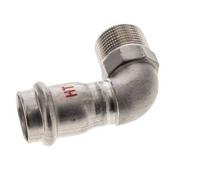 Raccord à sertir coude 90deg - 22mm Femelle & R 3/4'' Mâle - Acier inoxydable