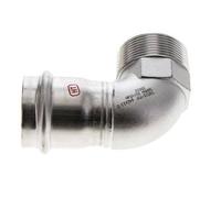 Raccord à sertir coude 90deg - 42mm Femelle & R 1-1/2'' Mâle - Acier inoxydable
