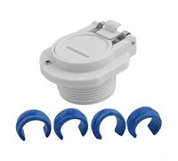 Raccord à ventouse pour piscine - Filetage femelle - Fixation murale - Pour Hayward W400BWHP - Verrouillage sous vide - En PVC blanc - 3,8 cm