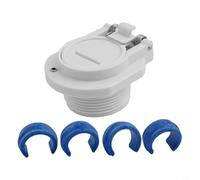Raccord à ventouse pour piscine - Filetage femelle - Joint de tuyau pour Zodiac pour navigateur - Pièce de rechange - Support mural de sécurité en PVC blanc - 3,8 cm