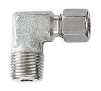 Raccord à vis coudé R 1/8 a - Diamètre extérieur du tube : 8 mm - PN max. 100 bar, acier inoxydable 1.4571