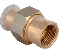 Raccord à vis Geberit Mapress en laiton rouge avec filetage intérieur, à joint plat, 35 mm x 1 1/4"
