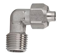 Raccord à visser d'angle R 1/8 A pour tuyau 6/4 mm, SW 12/10, pression max. 25 bar, Temp. -40 °C à 200 °C, ES 1.4404