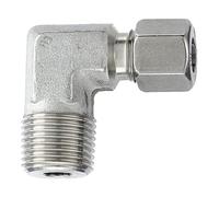 Raccord à visser d'angle R 3/8 A - Diamètre extérieur du tube : 12 mm - PN max. 315 bar - Acier inoxydable 1.4571