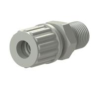 Raccord à visser droit G 1/2 A pour tuyau 6/8 mm, SW 27, pression de travail max. 10 bar (20 °C) / max. 2,5 bar (90 °C), PP