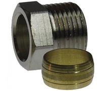 Raccord bague laiton mâle Ø cuivre 14 Ø robinet 15/21 DANFOSS