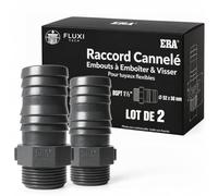 Raccord cannelé PVC 50mm x 1"1/2 BSPT PN10 pour tuyaux flexibles, Lot 2