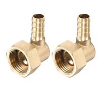 Raccord cannelé SOURCING MAP Laiton Coude 10mm x G1/2 Connecteur Tuyau Femelle écrou Pivotant pour Eau Carburant Air 2pcs