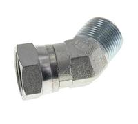 Raccord coudé 45deg G1'' Femelle x Mâle Acier Haute Pression Cône 60° 150bar (2107.5psi) Hydraulique