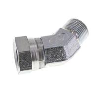 Raccord coudé 45deg G3/8'' Femelle x Mâle Acier haute pression Cône 60° 325bar (4566.25psi) Hydraulique