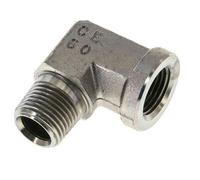 Raccord coudé 90° 1/2'' NPT x 1/2'' NPT M/F en acier zingué 210 Bar - Hydraulique