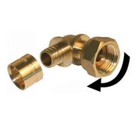 Raccord coudé 90° à glissement laiton F 15 x 21 pour tube en per G