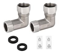 Raccord Coudé 90° en Acier Inoxydable 304, 1/2" AG x 1/2" IG DN20,2Pcs | Lot de 2 pièces, Pour bras de douche, Compression à 90°, Installation d'eau, Raccord plomberie