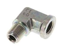 Raccord coudé 90° en acier zingué 1/4'' NPT x 1/4'' NPT M/F 275 Bar - Hydraulique