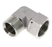 Raccord coudé 90° en acier zingué G 1 1/2'' M/F 125 Bar - Hydraulique