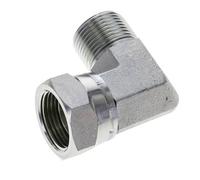 Raccord coudé 90° en acier zingué G 1'' M/F 150 Bar - Hydraulique