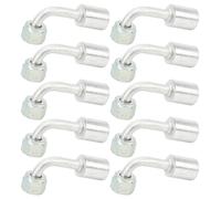 Raccord coudé 90° en aluminium - 10 pièces - Connecteur - Climatisation - Adapté aux voitures/camions - Diamètre extérieur : 15,3 mm - Connecteur de climatisation
