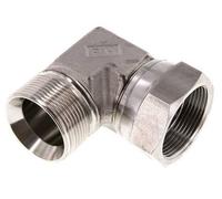 Raccord coudé 90° G 1 1/2'' M/F en acier inoxydable 125 Bar - Hydraulique