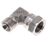 Raccord coudé 90° G 3/8'' M/F en acier inoxydable 325 Bar - Hydraulique