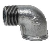 Raccord Coude 90° Mâle/Femelle | Fonte Malléable Galvanisée EN 10242-1''
