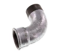 Raccord coudé 90deg 2'' Mâle R x Femelle Rp Court Fonte 25bar (351.25psi)