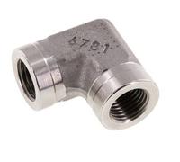 Raccord coudé 90deg G1/4'' Femelle Haute Pression Acier Inoxydable 350bar (4917.5psi) Hydraulique