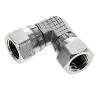 Raccord coudé 90deg G1/8'' Femelle Acier Haute Pression Cône 60° 575bar (8078.75psi) Hydraulique