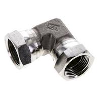 Raccord coudé 90deg G1'' femelle Acier inoxydable haute pression Cône 60° 150bar (2107.5psi) Hydraulique