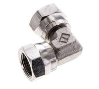Raccord coudé 90deg G3/8'' femelle Acier inoxydable haute pression Cône 60° 425bar (5971.25psi) Hydraulique
