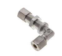 Raccord coudé à compression en acier inoxydable 8S Bulkhead 500 bar ISO 8434-1