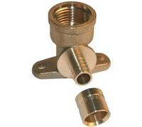 Raccord coudé applique à glissement laiton F 15 x 21 pour tube en per G