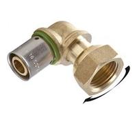 Raccord coudé avec écrou libre à sertir laiton F 15 x 21 pour tube en per G