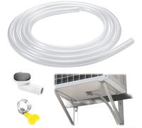 Raccord coudé de tuyau de vidange - 15 mm à 12 mm - En caoutchouc blanc - Avec collier de serrage - Pour système d'évacuation des condensats de climatisation
