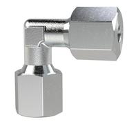 Raccord coudé - Diamètre extérieur du tube : 14 mm - PN max. 630 bar, SW1 27, SW2 19, acier galvanisé.