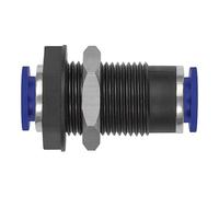Raccord coudé droit pour tuyau extérieur Ø 6 mm, pression de travail max. 15 bar, plastique.