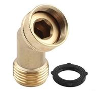 Raccord coudé en laiton de 1,9 cm à angle de 45 degrés avec filetage Ght pour éviter les torsions pour extension de robinet de jardin et utilisation de camping-car Doré (1 pièce)