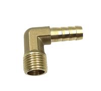 Raccord coudé en laiton pour tuyau de 4, 6, 8, 10 ou 12 mm, embout cannelé, connecteur mâle M5, M6, M8, M10x1, M12, M14, M16x1,5, manchon en cuivre.