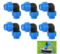 Raccord Coudé en Plastique PE, 6 Pièces Raccords De Plomberie Coudés, Raccord Coudé à 90 Degrés 25mm X 25 mm, Raccords De Plomberie Coudés Pour Tuyau D’eau Pe De Compression